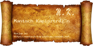 Mantsch Kapisztrán névjegykártya